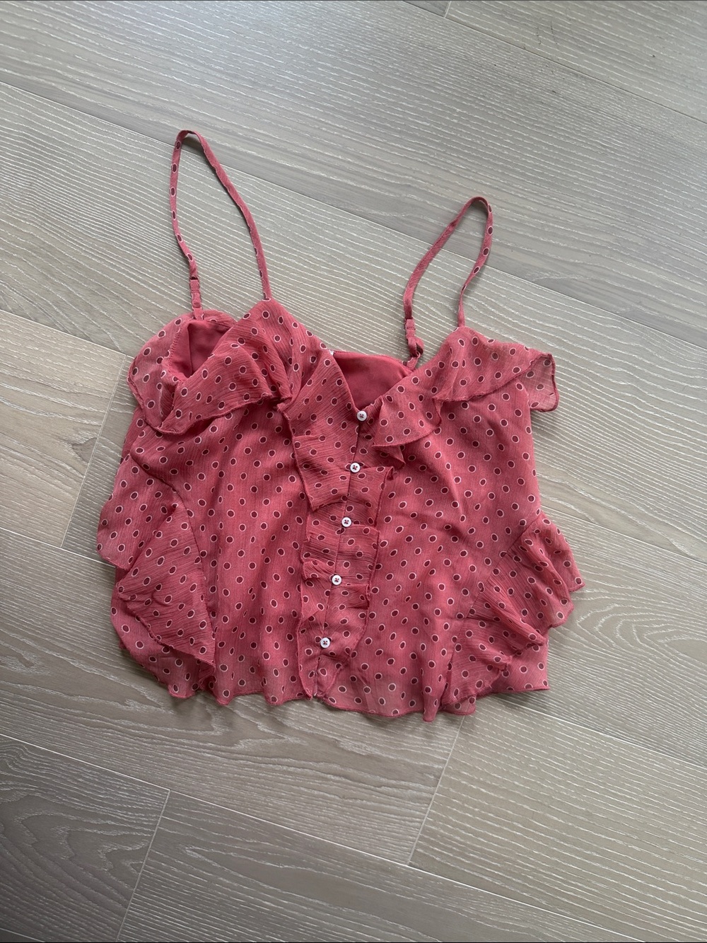 American Eagle Ruffle Button-Front Camisole Top